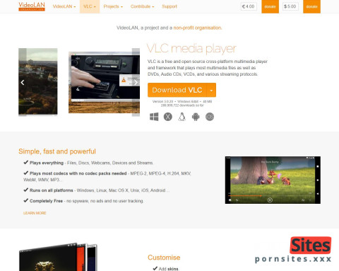 Sito web VLC Mediaplayer da 23. April, 2024